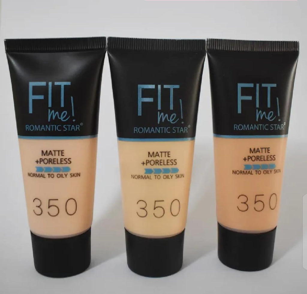 Fit Me! Romantic Star Matte + Poreless Liquid Foundation (Shade 350) �Oil-Controlling, Pore-Blurring Long-Wear Foundation for Normal to Oily Skin