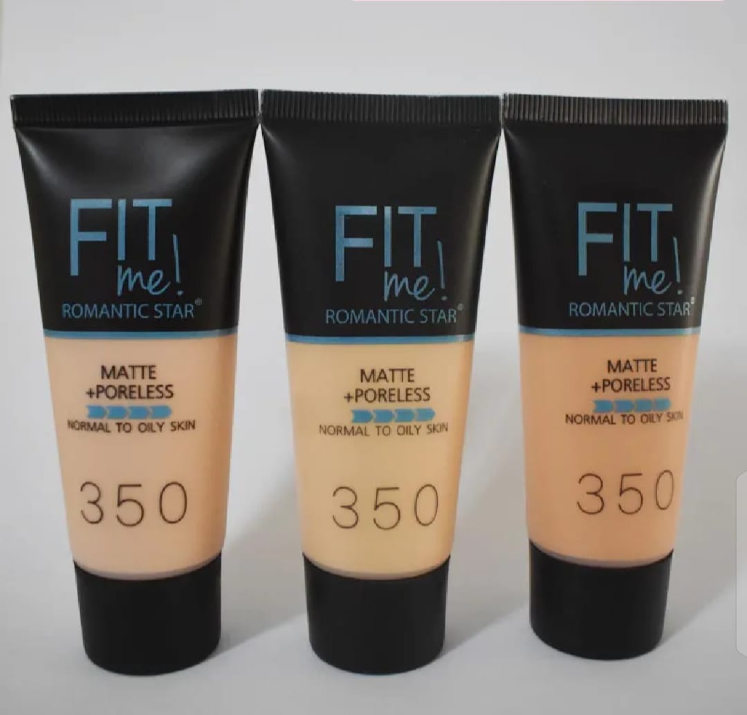 Fit Me! Romantic Star Matte + Poreless Liquid Foundation (Shade 350) �Oil-Controlling, Pore-Blurring Long-Wear Foundation for Normal to Oily Skin