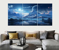 Set of 3 Surreal Landscape Wall Art Frames �8x11" MDF Wood with Adhesive Backing