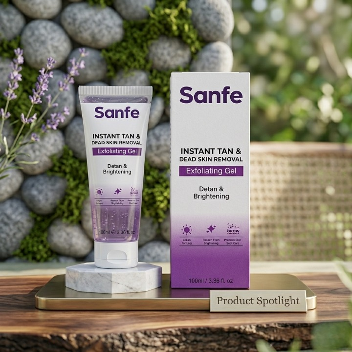 Sanfe Instant Tan And Dead Skin Removal Exfoliating Gel Detan Brightening 60ml