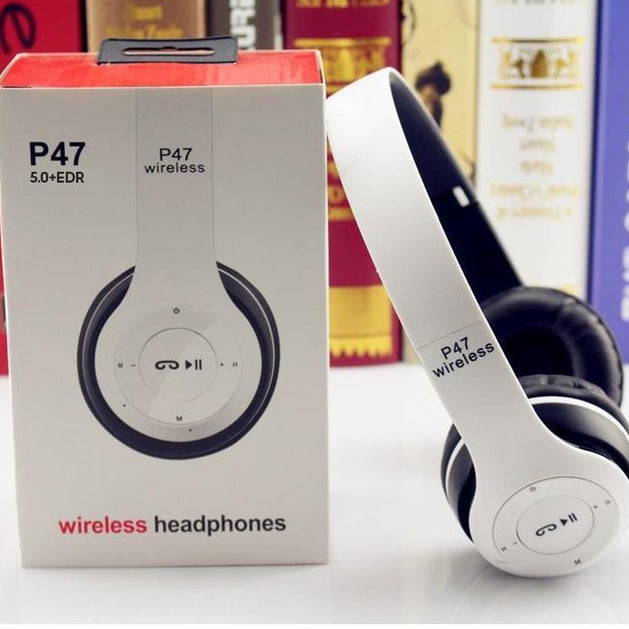 Long Listening Battery Fast Charging Wireless Bluetooth 5.1 Headphones With SD Card Function �P47 Model | Random Color