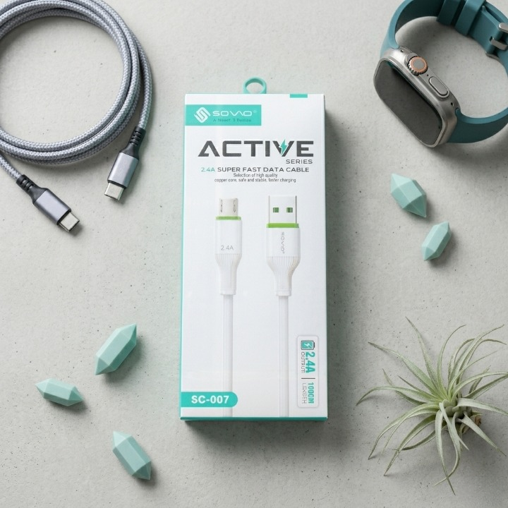 SOVO Fast Charging Micro USB Cable for Android Phones �High Speed Data Sync & Durable Charging Wire