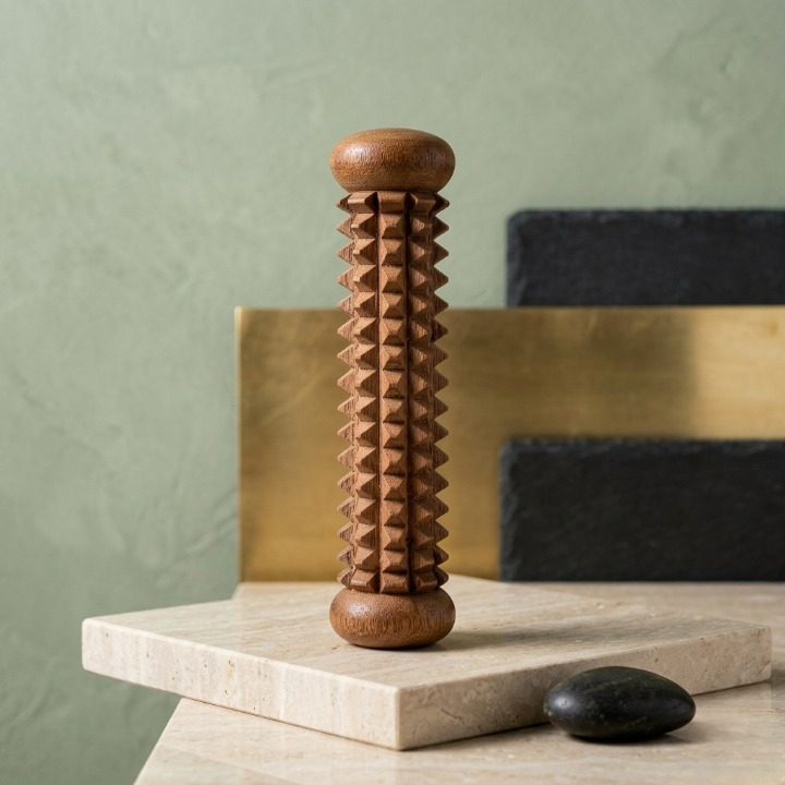 Handcrafted Wooden Palm Massager �Reflexology & Acupressure Hand Roller