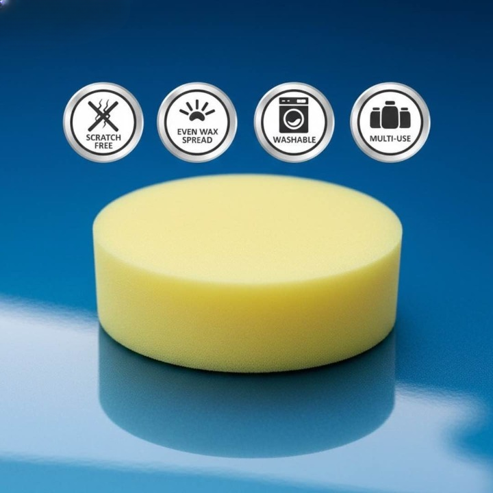 Premium Foam Car Wax Applicator Pad �Soft, Scratch-Free Polishing Sponge for Wax, Polish & Car Detailing THREE GUYS