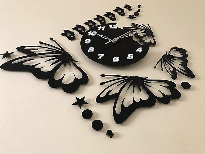 3d wall clock Butterfly Wooden Wall Clock – photo 3