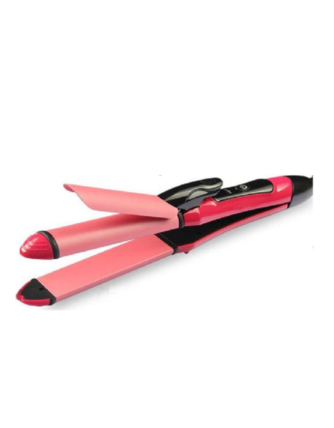 2-in-1 Nova Hair Straightener and Curler �Dual-Use Styling Tool with Quick Heat-Up Technology, Ceramic Plates for Smooth Straightening &amp; Effortless Curls Model-NH-2009 �Portable, Lightweight, Ideal for Home or Travel Use