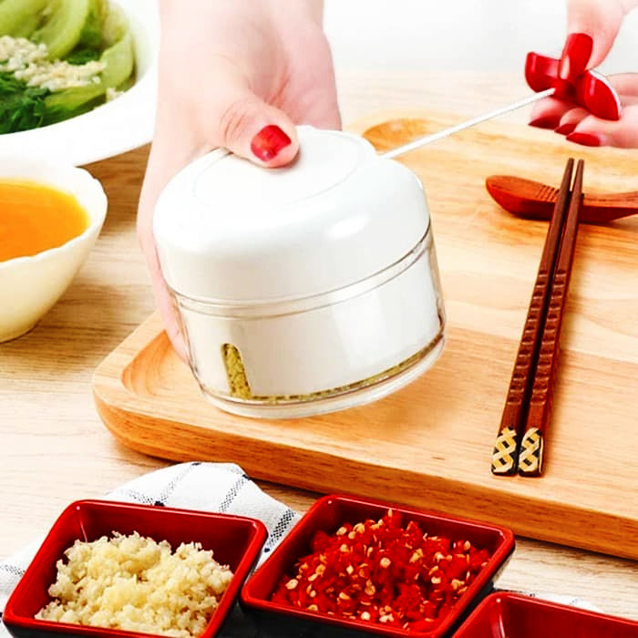 Mini Powerful Meat Grinder Hand-power Food Chopper Mincer Mixer Blender Chop Meat Fruit Vegetable Nuts Shredder (random color )