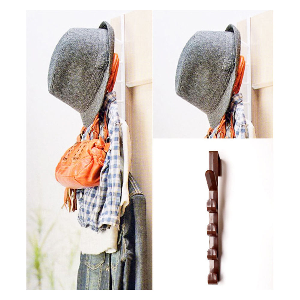 5 Level Over Door Hook for Hanging Coat Hangers, Hats, Purses, Backpacks, Purses, Jackets and Other Items. (1 Piece) / Over The Door Hanger Hook Clothes Storage Holder Multipurpose Towel Hanging Rack ( Plastic)