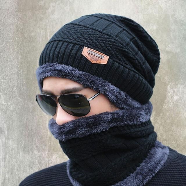 Coral Fleece Scarf Hats Winter Beanies Soft For Men's and Women's