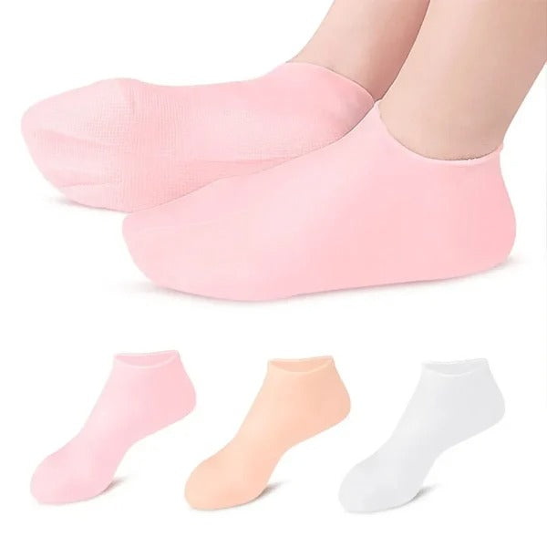01 Pair - Silicone Foot Care Socks Anti Cracking Moisturizing Gel Socks Cracked Dead Skin Remove Protector -?Silicone Socks And Gloves For Moisturizing Hands And Feet - 01 Pair Socks
