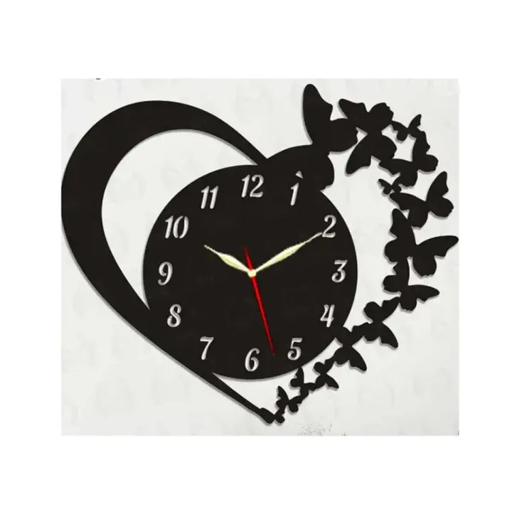 3d wall clock with light Wooden Wall – photo 1