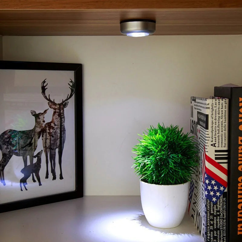 LED Tap Light, Stick on Push Button Touch Lights Battery Powered Lights for Closets, Under Cabinets, Counters, Bright Wireless Night Light Indoor Tap Touch Lamp for Kids