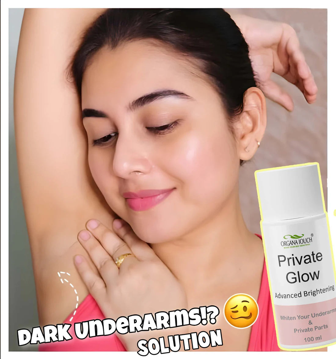 Organa Touch Fresh &amp; Natural Underarm Whitening Cream Private Glow ( Advanced Brightening )