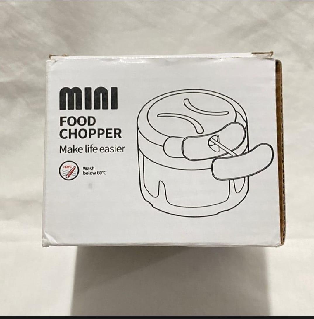 Mini Food Chopper White PP Plastic No Electricity