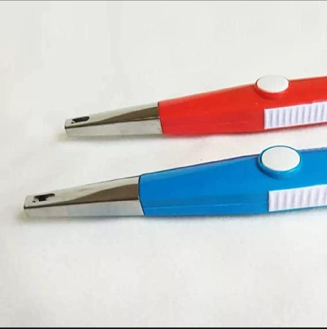 Compact Gas Lighter Blue White Stainless Steel