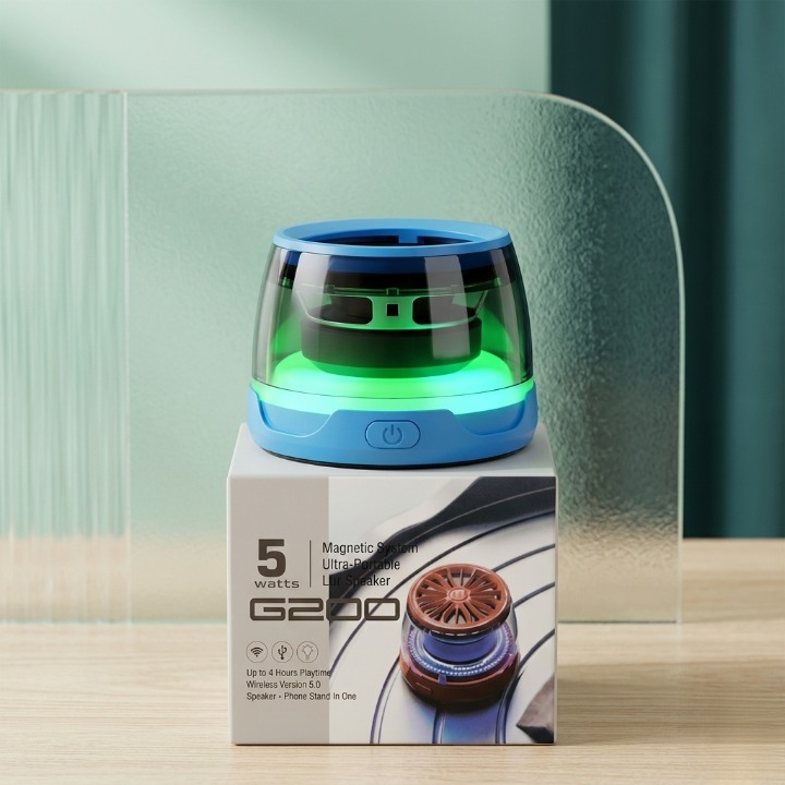 G200 Magnetic RGB Bluetooth Speaker �5W Ultra-Portable Wireless Sound Box & Magnetic Phone Stand