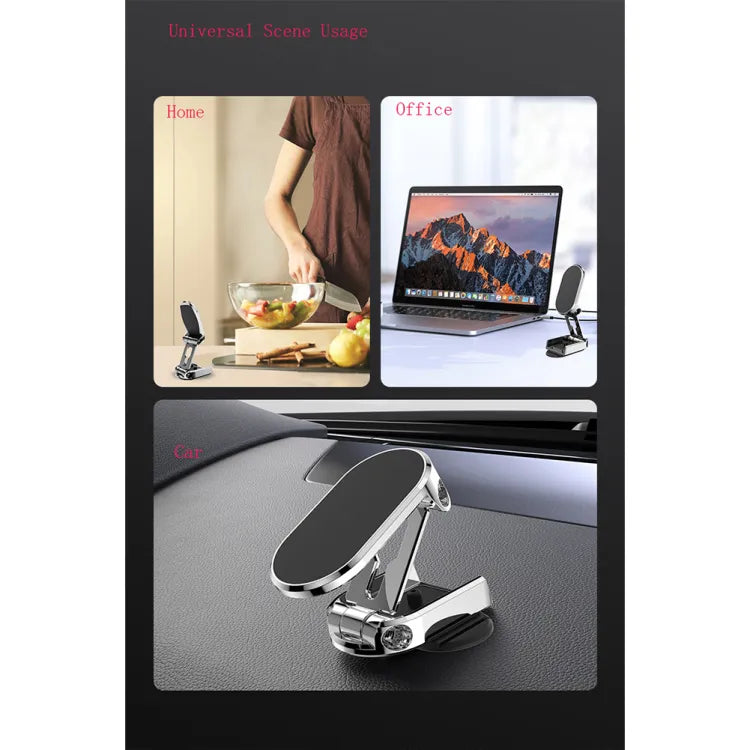 Folding Car Mobile Phone Bracket Base Strong Magnetic Suction 360 Degree Rotating Adjustable Height Air Outlet Navigation Holder - Mobile Stand - Phone Stand - Stand For Mobile Phone