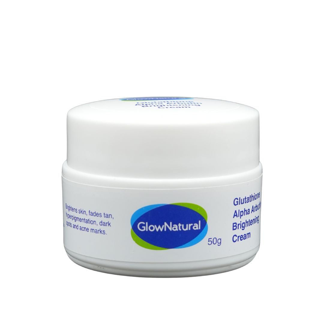 Glow Natural Glutathione and Alpha Arbutin Skin Brightening Cream 50g Advanced Formula for Even Skin Tone, Radiance, and Dark Spot Reduction