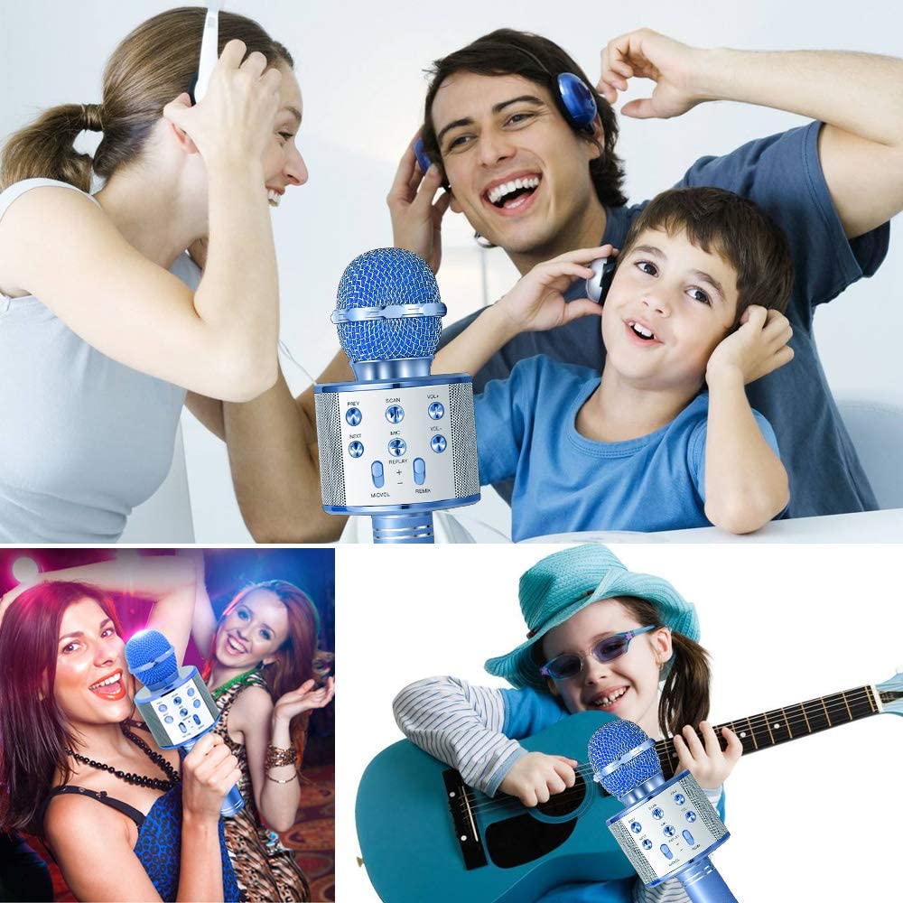 Bluetooth Handheld Karaoke Speaker Player Machine for Kids Adults Home KTV Party for Android/Iphone/Ipad/Pc (Random Color)