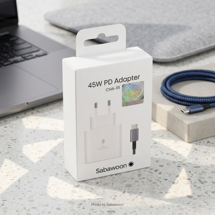 Sabawoon 45W PD USB-C Fast Charger | Super Fast Wall Adapter | Black/White Random Color
