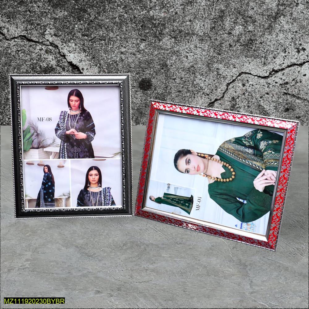 Photo Frame Set Black Red Plastic Wedding Office Decor