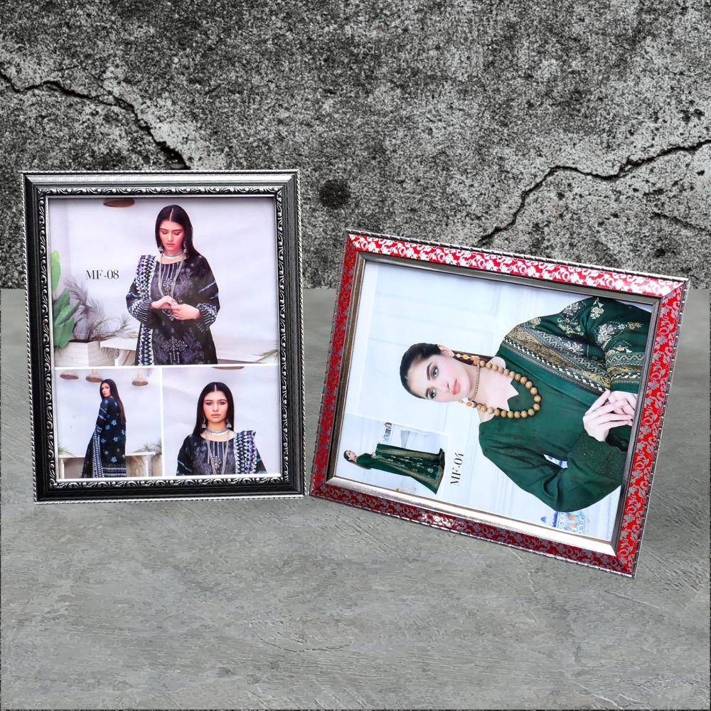Photo Frame Set Black Red Plastic Wedding Office Decor