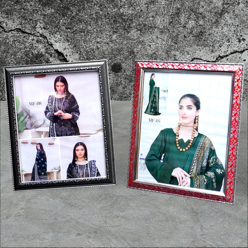 Photo Frame Set Black Red Plastic Wedding Office Decor
