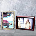 Golden & Maroon Photo Frames Set for Home Decor