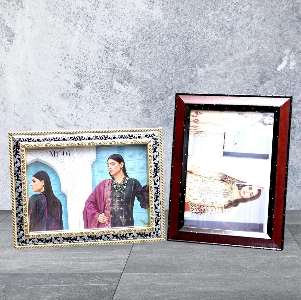 Golden & Maroon Photo Frames Set for Home Decor