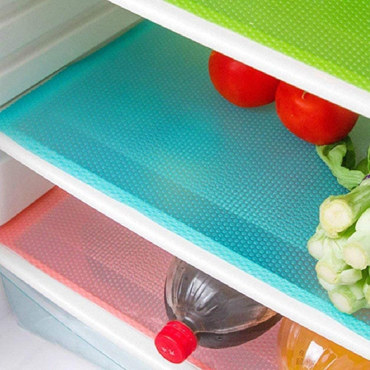Refrigerator Mats Shelf Liners, 45 ?150cm Plastic Refrigerator Liners Washable Can Be Cut Waterproof Refrigerator Pads Fridge Mats Drawer Table Placemats (1 Roll Multicolors)
