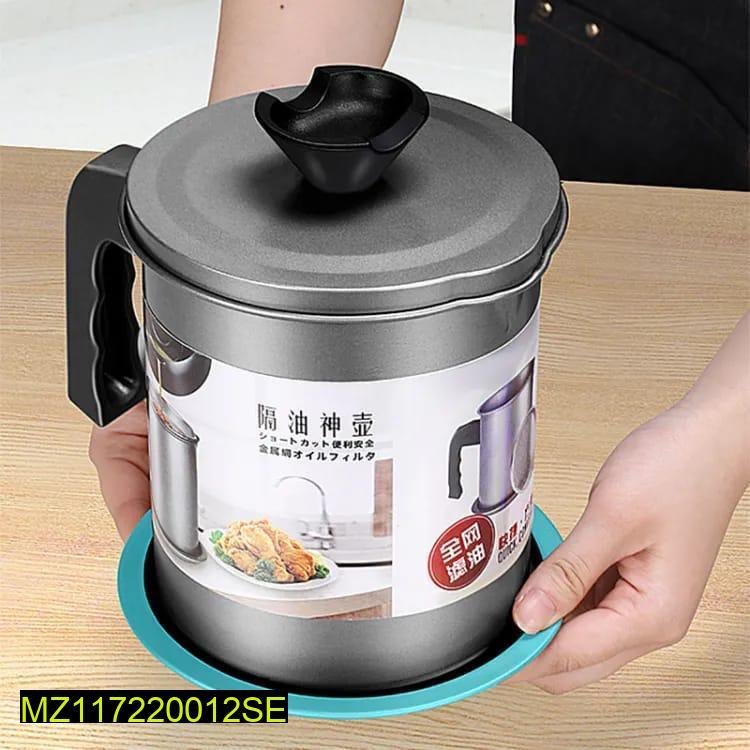 Stainless Steel Frying Pot 1.4L Grey Non-Slip Handle