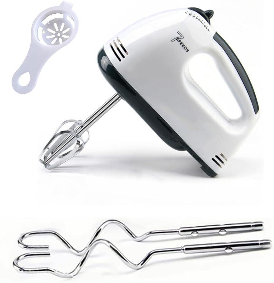 White Hand Mixer with 7 Speeds ABS Plastic
