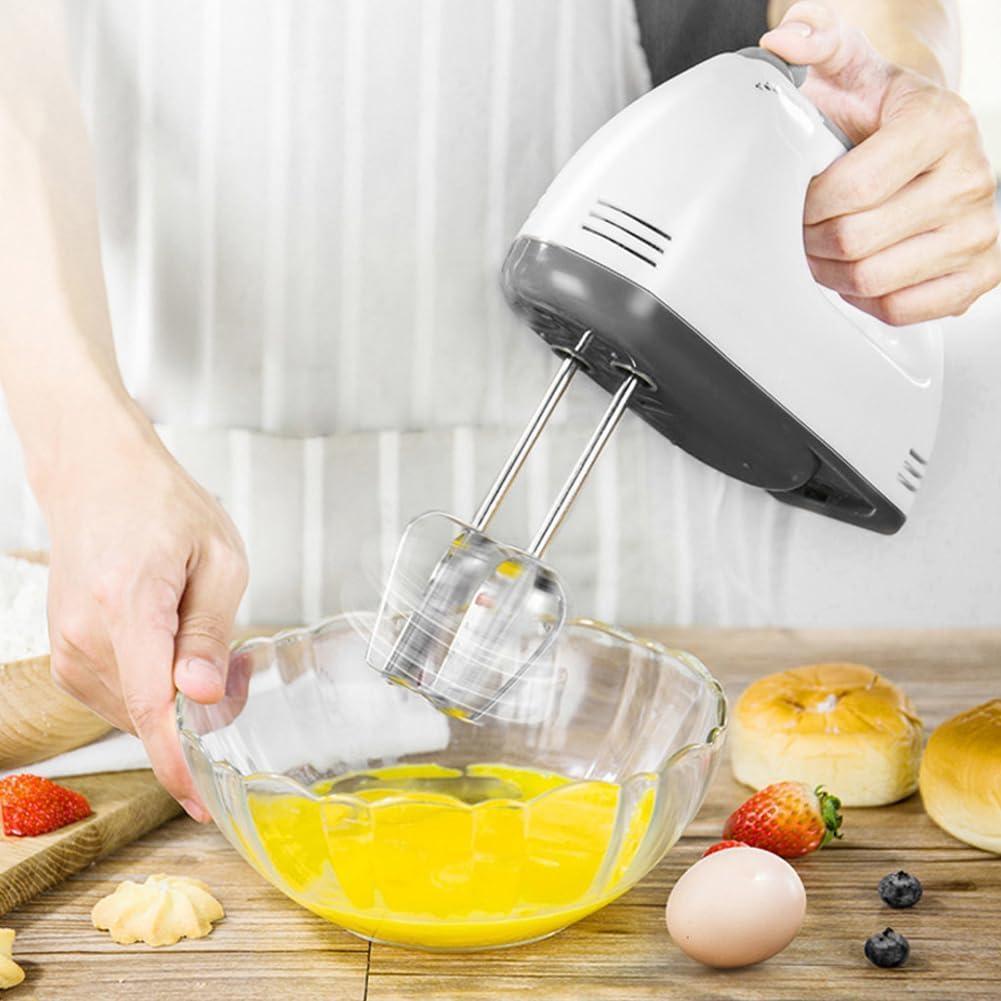 White Hand Mixer with 7 Speeds ABS Plastic
