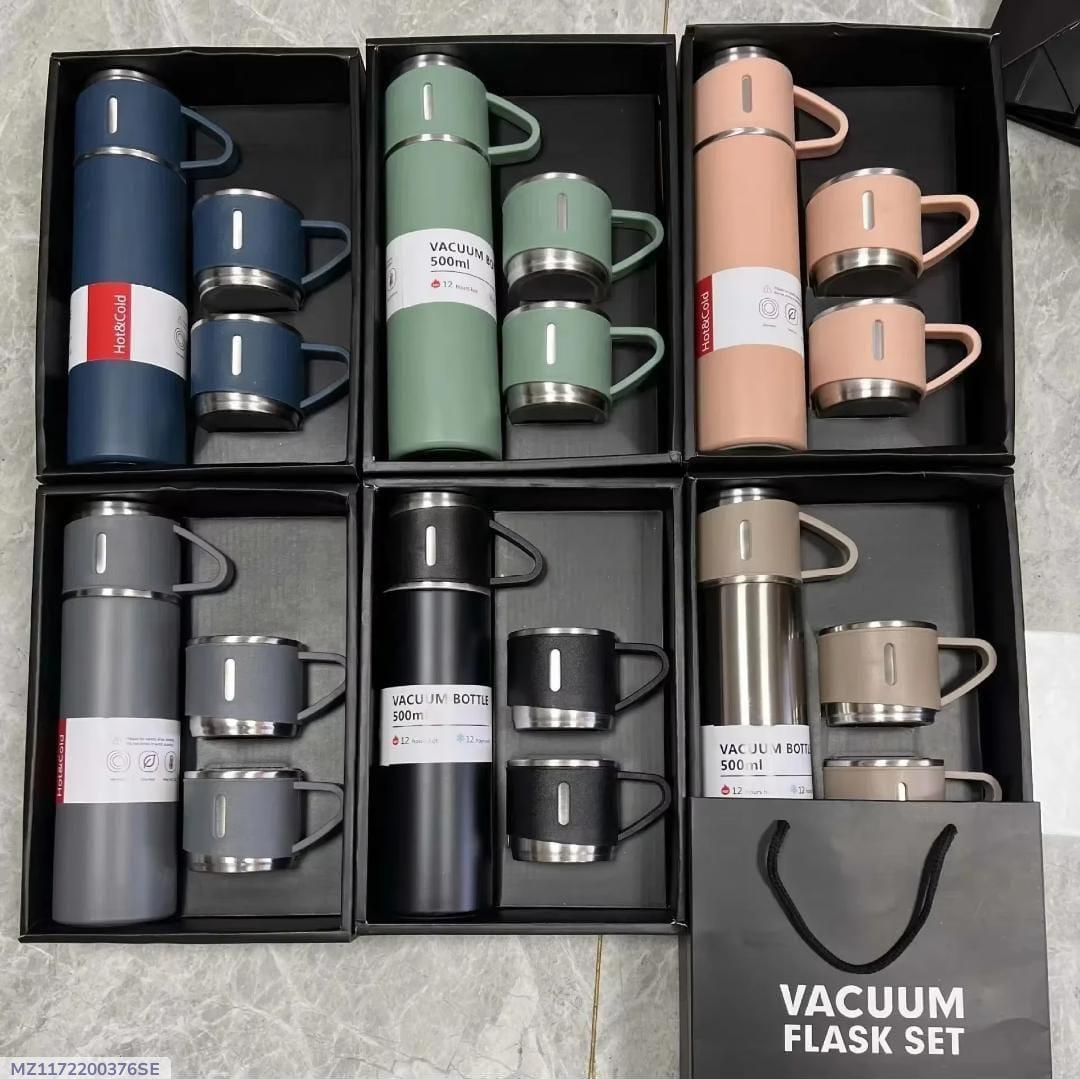 Premium Stainless Steel Vacuum Flask Set 6 Colors
