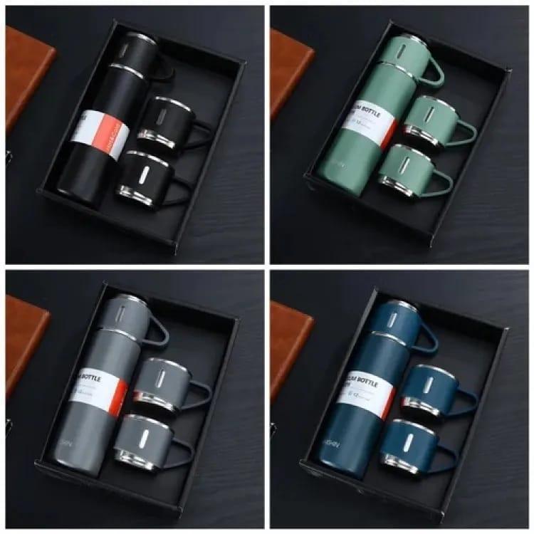 Premium Stainless Steel Vacuum Flask Set 6 Colors