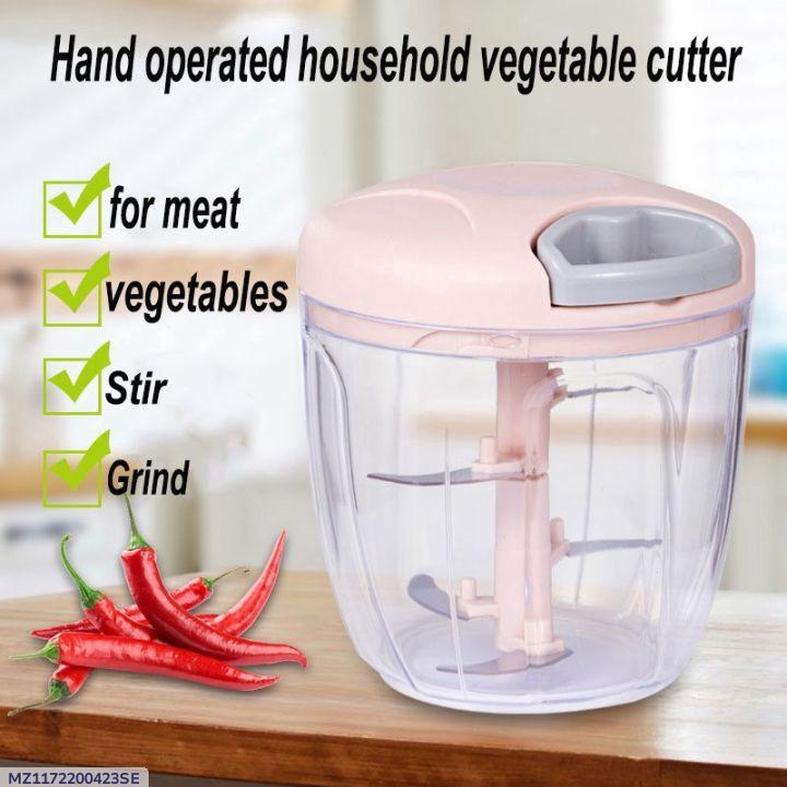 Hand Operated Vegetable Cutter Pink ABS Plastic