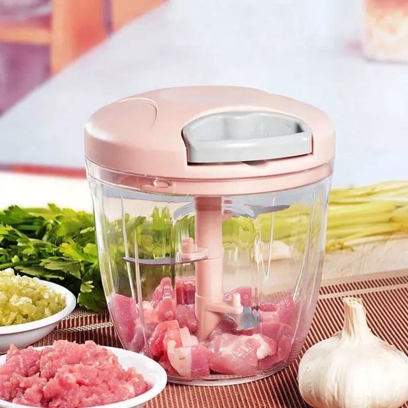 Hand Operated Vegetable Cutter Pink ABS Plastic