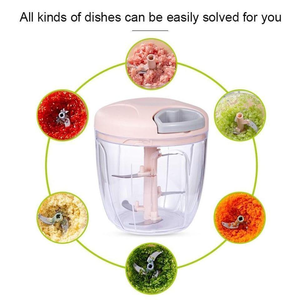 Hand Operated Vegetable Cutter Pink ABS Plastic