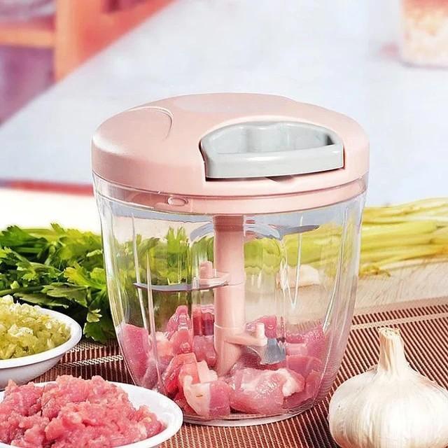 Hand Operated Vegetable Cutter Pink ABS Plastic