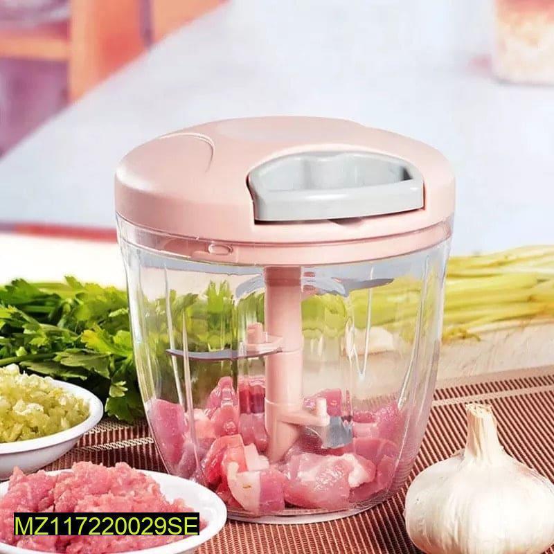 Hand Operated Vegetable Cutter Pink ABS Plastic