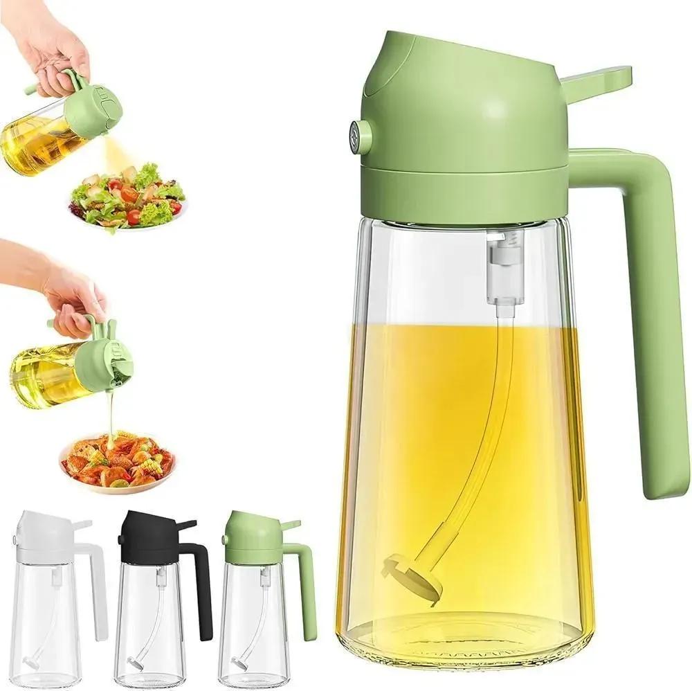Transparent Oil Bottle with Handle & Cap for Kitchen Use