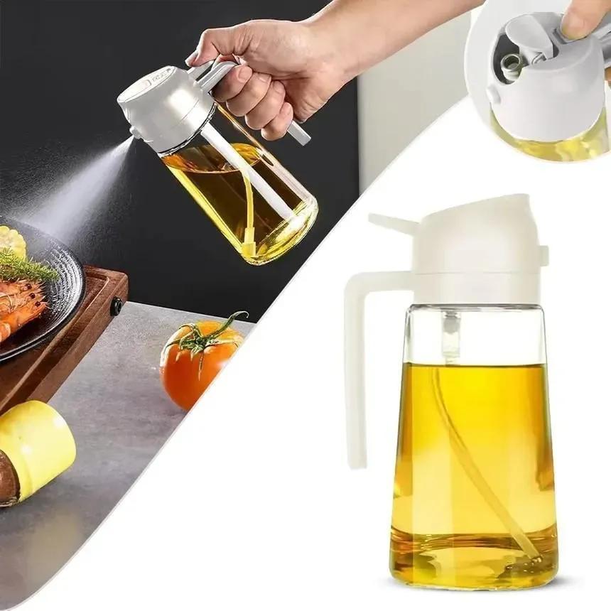 Transparent Oil Bottle with Handle & Cap for Kitchen Use