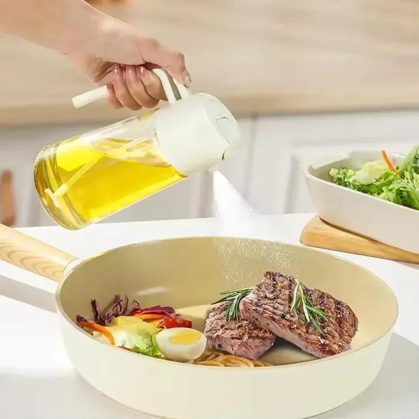 Transparent Oil Bottle with Handle & Cap for Kitchen Use