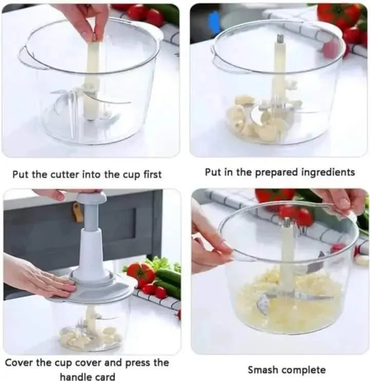 Manual Push Chopper ABS Plastic Multicolor Kitchen Tool