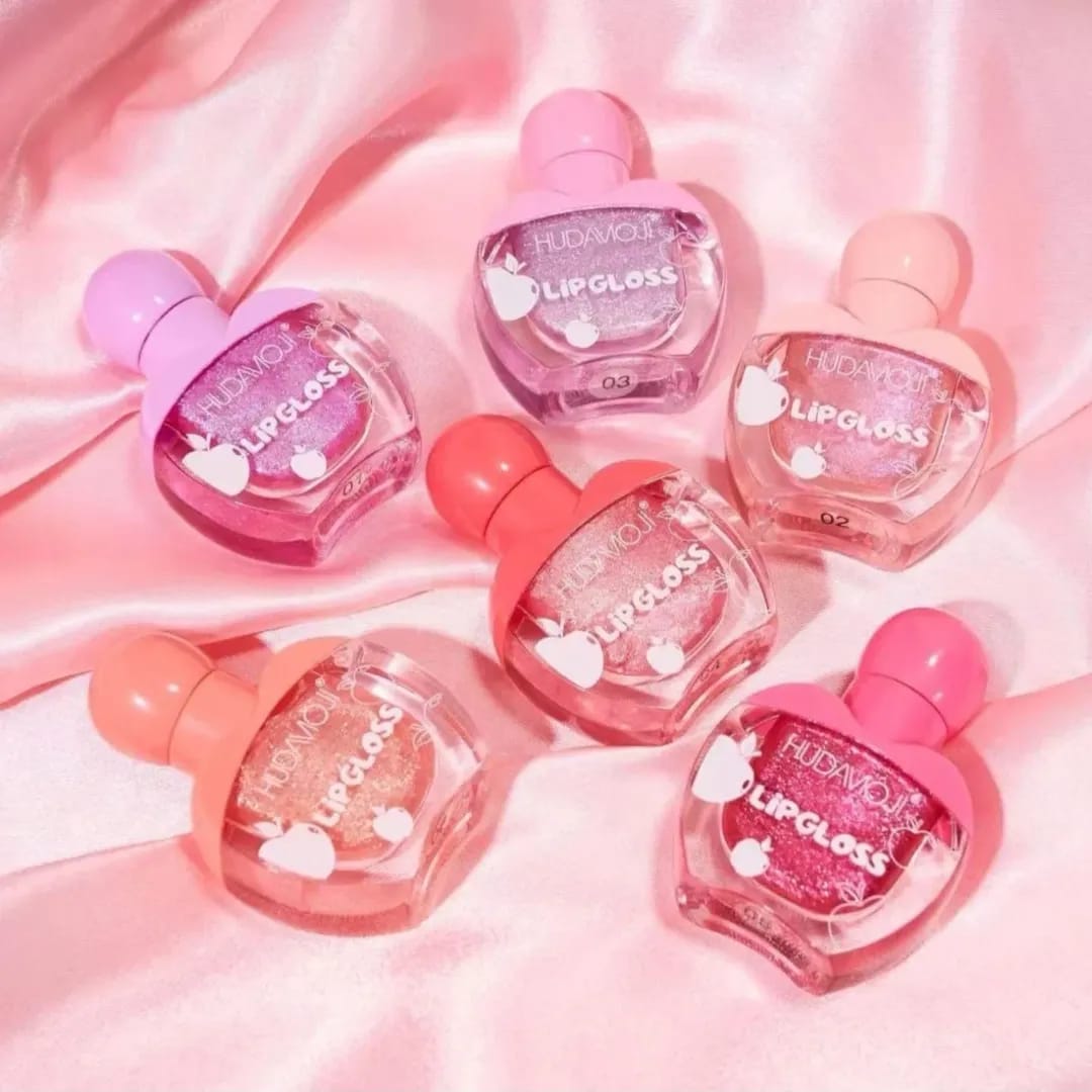 Huda Moji High Pigmented Lip Oil Set �Shades of Pink Gloss Collection ~ Pack Of 6