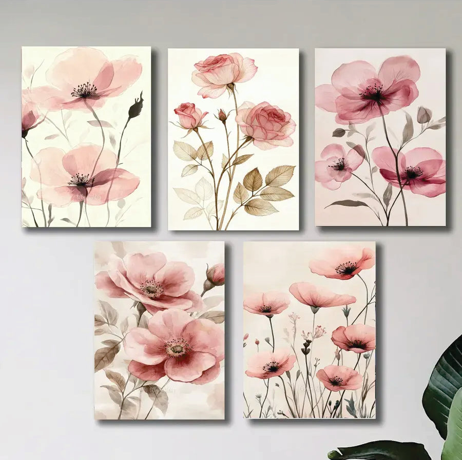 Set of 5 Premium Wall Art Photo Tiles �Modern Home Decor Sets 8x11