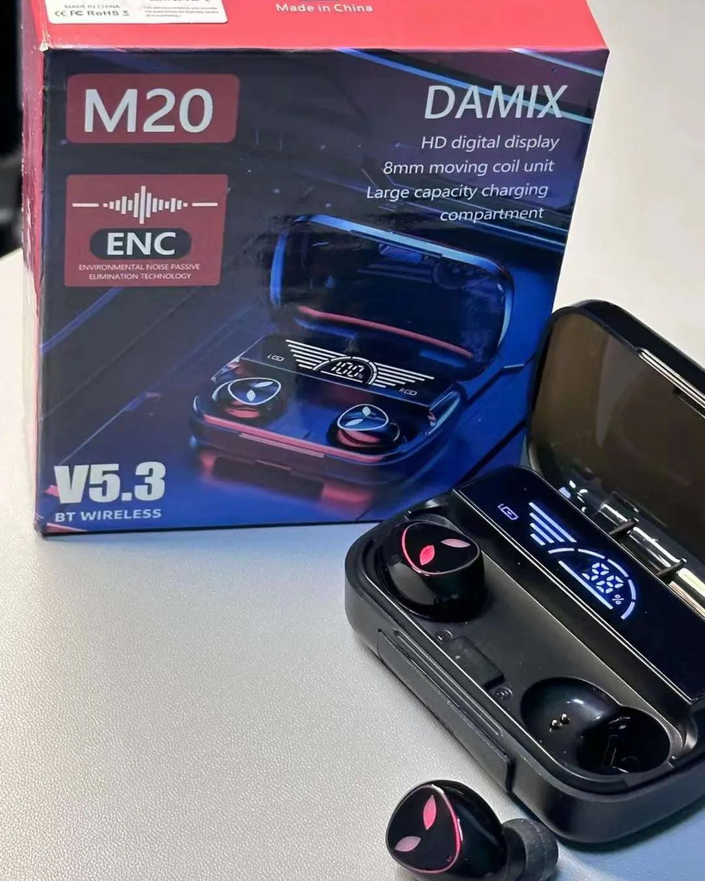 M20 Tws Wireless Earbuds With Noise Cancelling Feature Bluetooth 5.3 Clear Sound Comfortable Fit And Portable Design