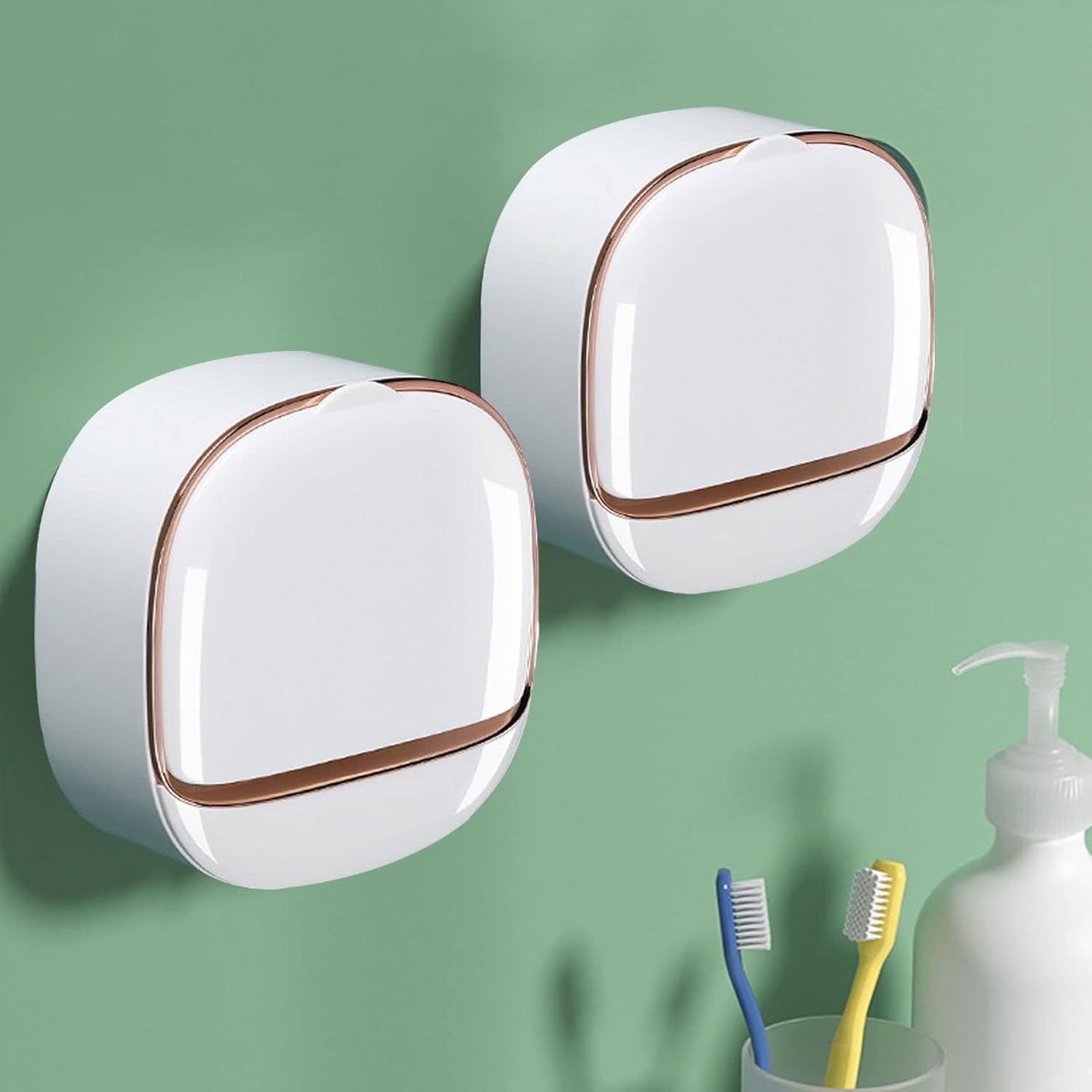 Luxury Soap Holder With Drain Tray �Wall Mounted Soap Case Box Designed To Keep Your Soap Bars Dry And Long Lasting (Random Color)