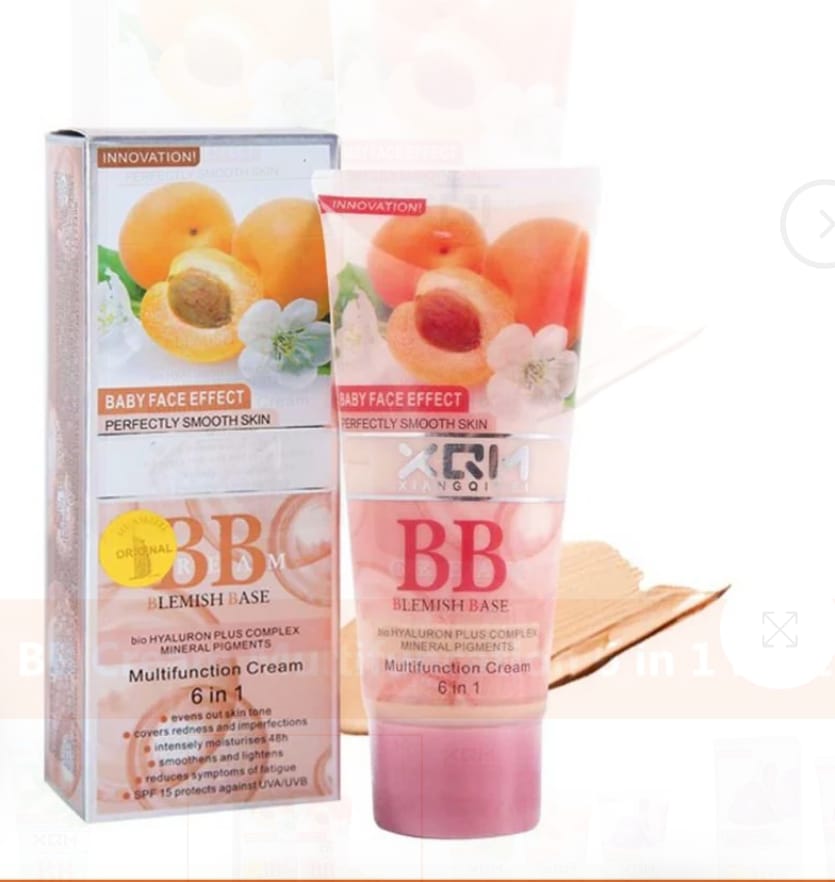 XQM BB Blemish Apricot Base Cream �6-in-1 Multifunction Cream, 65ml for Flawless, Radiant Skin