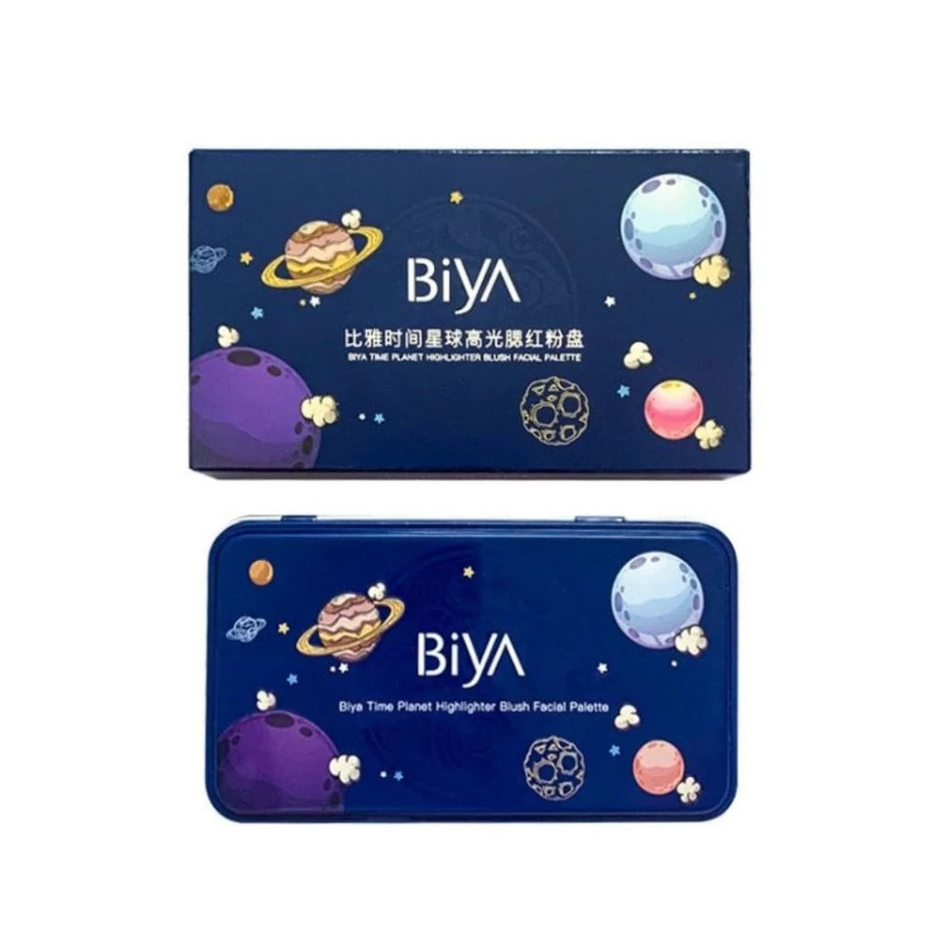 3 in 1 Colors Facial Blush Gradual Powder Blusher Shimmer Highlighter Three-dimensional Brightening Powder Blusher Palette - Biya Korean Highlighter &amp; Blush Palette